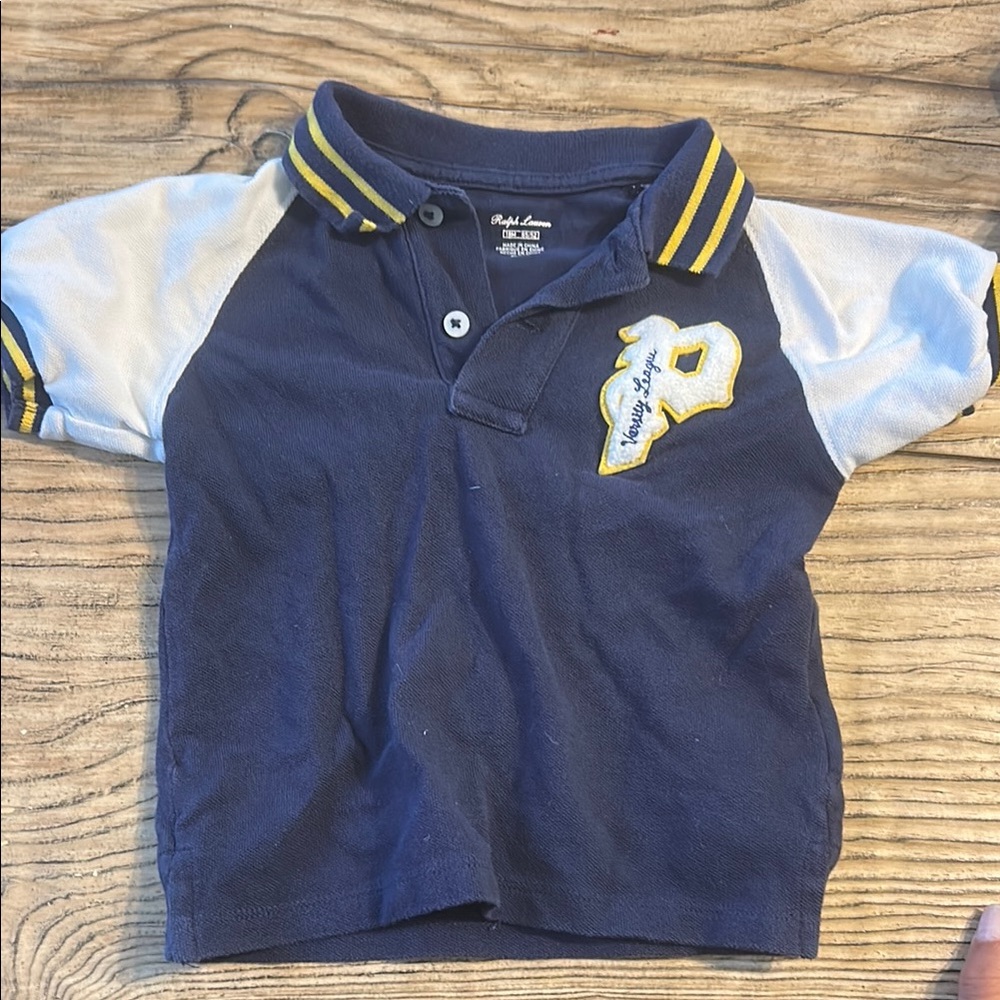 Ralph Lauren Polo Blue and Yellow Sporty Design